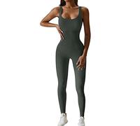 JN JANPRINT Set di allenamento di yoga per le donne 2 pezzi abiti da palestra a coste senza cuciture serbatoio a vita alta leggings reggiseno sportivo tuta set, Verde oliva, M