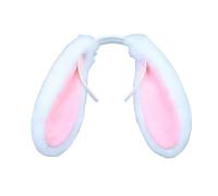 JNAWA Cerchietto gigante con orecchie da coniglietto in peluche, confortevole, accessorio per travestimenti, per Pasqua, Halloween, Natale, cosplay, feste (bianco)