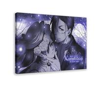 JNBDR Poster su tela a tema anime Black Butler Sebastian Michaelis Ciel Phantomhive 14, decorazione per camera da letto, sport, ufficio, stanza, regalo, cornice 50 x 75 cm