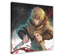JNBDR Stampa artistica da parete a tema anime giapponese Vinland Saga Thorfinn Karlsefni 6, decorazione artistica da parete per soggiorno e camera da letto, con cornice, 50 x 50 cm