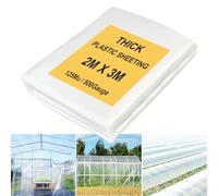 JNBGTU Telo di plastica, in polietilene, resistente, spesso, grande, trasparente, antipolvere, impermeabile, per coltivare il giardino, isolante, protezione da macerie (trasparente, 2 x 3 m)