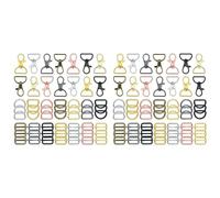 Jnchdghwa 112 Pezzi Hardware Borsa Ganci per Borsa Fare Moschettoni Moschettoni Fermagli Girevoli nel Metallo con Anelli Un D E Fibbia Scorrevole