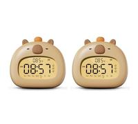 Jnchdghwa 2 Pezzo di Sveglia per Bambini, Trainer per Il Sonno dei Bambini Pronto Ad Alzarsi, Simpatico Orologio con Luce Notturna Attenuata,A