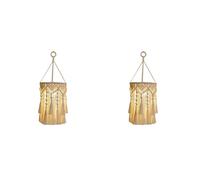 Jnchdghwa 2X Paralume Boho, Lampada A Sospensione Boho Paralume in macramè Fatto A Mano, Lampada A Sospensione, Luci A Sospensione Bohémien