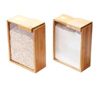 Jnchdghwa Distributore di in bambù 3L Organizzatore da Cucina Contenitore per la Conservazione degli Alimenti Distributore di Cereali per Organizzatore della Dispensa 2 Pezzi