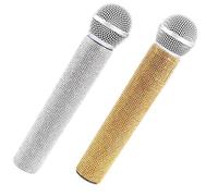 Jnchdghwa Microfono Finto per La Decorazione della Casa, Strass, Microfono Scintillante, Ornamenti, Esercizi di Canto e Conversazione