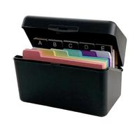 Jnchdghwa Scatola Porta-Schede 3x5 con 180 Divisori A Linguetta, Nera - Ideale per Appunti, Ricette e Altro