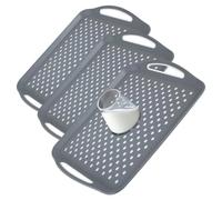 Jnchdghwa Vassoio per Servire Rettangolare con Manico Antiscivolo e di Grip, Vassoi per Cena in Plastica Antiscivolo e Infrangibile, 3 Pezzi