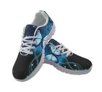Jndtueit Mesh Running Sneakers Traspiranti Sport Scarpe Punta Larga Tennis Scarpe da Passeggiata per Donne Uomini Adulti, Farfalla blu., 41 EU