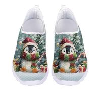Jndtueit Mocassini da donna per il tempo libero, scarpe da ginnastica in rete, per tutte le stagioni, Pinguino Verde, 38 EU