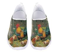 Jndtueit Mocassini da donna per il tempo libero, scarpe da ginnastica in rete, per tutte le stagioni, Verde Pollo Acquerello, 44 EU