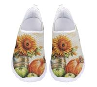 Jndtueit Mocassini da lavoro da donna, morbidi, in rete, scarpe da ginnastica basse per viaggi, Zucca Girasole Oro, 38 EU
