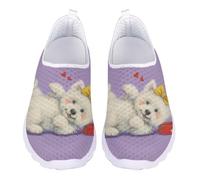 Jndtueit Mocassini da passeggio unisex per donne e uomini, scarpe da lavoro alla moda in rete, Simpatico cagnolino., 39 EU