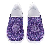 Jndtueit Mocassini per il tempo libero slip on scarpe a rete piatte leggere da corsa sport escursionismo scarpe da ginnastica per donne uomini adolescenti, Boho Mandala Fiore, 37 EU