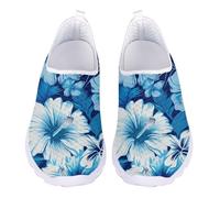 Jndtueit Mocassini per il tempo libero slip on scarpe a rete piatte leggere da corsa sport escursionismo scarpe da ginnastica per donne uomini adolescenti, Ibisco blu., 44 EU