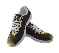 Jndtueit Scarpe da corsa da donna, in rete, per attività all'aria aperta, jogging, scarpe da ginnastica, farfalla oro, 39 EU