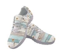 Jndtueit Scarpe da ginnastica da corsa a piedi nudi scarpe da ginnastica da donna in rete, Margherita Nota Musicale Legno Blu, 38 EU