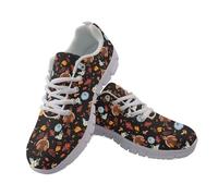Jndtueit Scarpe da ginnastica da corsa casual da donna per uomo Mesh Fitness Sneaker, Giorno del Ringraziamento Turchia Zucca Nero, 44 EU