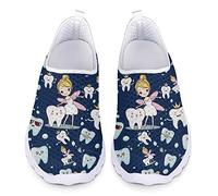 Jndtueit Scarpe da Ginnastica da Donna Slip On Scarpe da Passeggio Scarpe da Ginnastica per Allattamento per Ragazze Adolescenti Scarpe da Corsa Traspiranti in Air Mesh, Modello Cartoon Dentista