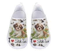 Jndtueit Scarpe da ginnastica unisex, punta larga, da corsa, da tennis, mocassini per donne e uomini, Shih Tzu Bianco, 40 EU