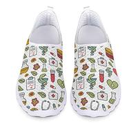 Jndtueit Scarpe da Passeggio da Donna Cute Cartoon Infermiera Stampe Cuscino d'Aria Leggero Sneakers Moda per Trainer da Tennis Jogging Slip-on