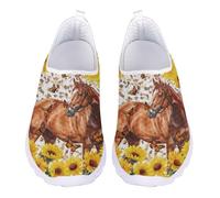 Jndtueit Scarpe da tennis da donna, comode, per attività all'aria aperta, Girasole Giallo Farfalla Cav, 42 EU