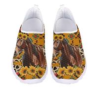 Jndtueit Scarpe da tennis da donna, comode, per attività all'aria aperta, Tribù Azteca Girasole Giallo Cavallo, 43 EU