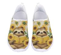 Jndtueit Sneaker da corsa da donna, casual, mocassini da tennis, traspiranti, scarpe da lavoro, Giallo Girasole Bradipo, 39 EU