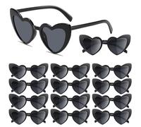 JNEYVIC Occhiali da Sole a Forma di Cuore, 12 Paia Occhiali da Sole a Cuore Vintage Occhiale Vintage Cat Eye Love Occhiale da Sole Retrò a Forma di Cuori Protezione UV375 per Feste, JGA, Halloween
