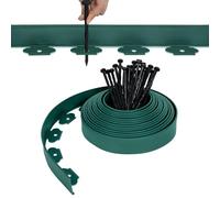 JNGLGO Bordo flessibile in plastica con ancora, lunghezza 20 m, altezza 5 cm, bordatura per aiuole, tagliabile, bordo tagliente, colore: verde