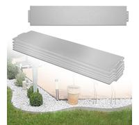 JNGLGO Bordo per prato in metallo zincato, 50 m, 100 x 15 cm, bordatura per aiuole, bordo per falciare, giardino, palizzata, colore argento, lunghezza 50 m, altezza 15 cm