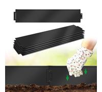 JNGLGO Bordo per prato, in metallo zincato, 50 m, 100 x 15 cm, bordo per aiuole, bordo per falciare, giardino, palizzata, colore nero, lunghezza 50 m, altezza 15 cm