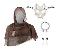 JNGUOSICN Sciarpa della morte del costume del fantasma di Halloween con la | Sciarpa da mago gotico per Halloween, cosplay, carnevale, feste in maschera