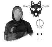 JNGUOSICN Sciarpa della morte del costume del fantasma di Halloween con la | Sciarpa da mago gotico per Halloween, cosplay, carnevale, feste in maschera