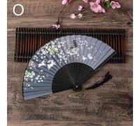 JNGVGG 5 ventagli pieghevoli in seta vintage retrò cinese giapponese bambù danza a mano decorazione per la casa ornamenti artigianali regalo decorativo ventagli pieghevoli (O)