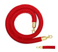JNHGSHUAISDF Barriere di Corda Corde di barriera con Ganci in Acciaio Inossidabile, Corda di Supporto for Il Controllo della Folla in Ospedale/Banca, for Feste in Hotel(Red,0.6M/24Inch/2Ft)