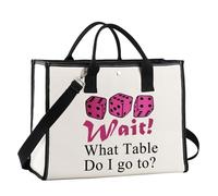 JNIAP Bunco Game Makeup Bag Bunco Regali di Notte Bunco Regina Regali Aspetta Che Tavolo Do I Go To Bunco Party Bags Bunco Dadi Bag, wait table tote, Vestibilità