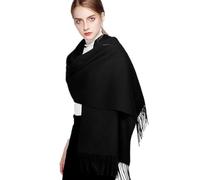 Jnidesier Sciarpe Pashmina, mantelli in cashmere estremamente morbidi, con nappe, per donne, accoglienti e caldi, Nero , 78"x28" (Extra Large)