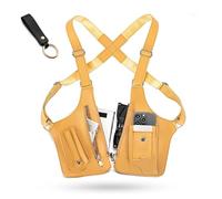 JNinuxes Borsa A Tracolla Regolabile In Pelle Di Alta Qualità Per Uomo E Donna, Portafoglio In Pelle Con Tracolla Nascosta Sotto Le Ascelle, Per Viaggi(Yellow)