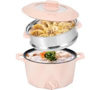 Jnjnyng Pentola elettrica a Vapore con Gabbia, Hot Pot per Feste Alimentari, pentola elettrica per cuocere Il Riso, Mini pentola per Noodle Lamian, 2L, Multifunzionale