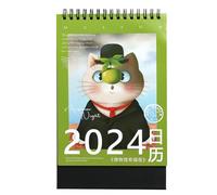JNJOOD 1 PC Kitten 2024 Museum Cat Night Calendario per Ufficio, Scuola, Cancelleria
