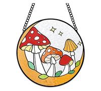 JNJOOD 1 PZ Ornamento Appeso alla Parete in Vetro Colorato A Forma di, in Acrilico, Dimensioni 16x16 Cm, Decorazione per la Casa, Regalo per Gli Amanti della, delle Piante e dei Funghi.