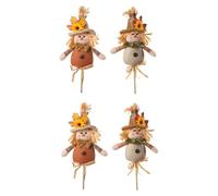 JNJOOD 4 Pezzi Decorazioni per Il Ringraziamento Stagione del Raccolto Spaventapasseri Bambola Bastone Decorazione per La Casa Autunnale Plug-in