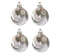 JNJOOD Set di 4 Ornamenti Commemorativi Trasparenti per Natale Un Pezzo di Cuore È in, Ciondolo da Appendere All'Albero, Regalo per papà