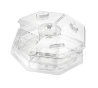 JNJOOD Vassoio di Servizio Refrigerato Girevole con Ciotola per Ghiaccio e Coperchio per Frutta, Verdura, Antipasti, Gamberetti