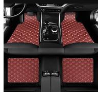 JNLIFT 4 Pezzi Tappetini Auto in Pelle per Fit/Jazz 2008-2012,Set Completo Impermeabile Antiscivolo Antiusura Tutte Le Stagioni Accessori Protettivi,G/Red