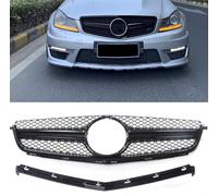 JNLIFT Griglia Radiatore Anteriore per Auto per Mercedes-Benz C63 AMG 2012-2014,Protezione e Ventilazione per Paraurti Anteriore,Griglia Sportiva Esterna Accessori Modificati
