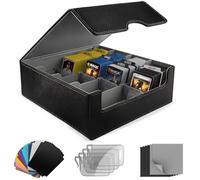 JNLODGE Scatola portaoggetti per carte collezionabili, oltre 3000 MTG, custodia in pelle PU con 24 divisori colorati e 4 supporti per carte YuGiOh, TCG, carte magiche e organizer per carte sportive