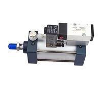 JNMING Cilindri pneumatici AC220V SCF40 Valvola solenoide standard Cilindro integrato Alesaggio 40 mm Corsa 200 mm 300 mm 500 mm Set di cilindri pneumatici con raccordi Base valvola(SCF40x300)