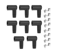 JNNJ 16Pcs Cuffia Bobina Candela in Gomma, Stivale per Candele per Cavi Da 6-10 Mm, Kit di Pin Del Terminale di Avvio Del Cavo Della Bobina, Tappo di Terminali a 90 Gradi per Candela per Veicoli